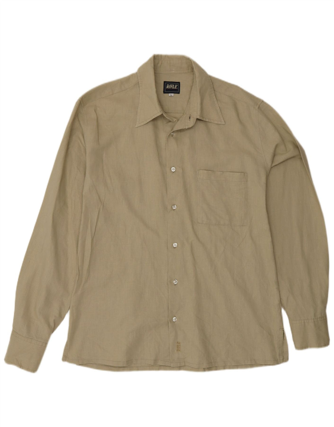Camisa Rifle Masculina Grande Linho Bege