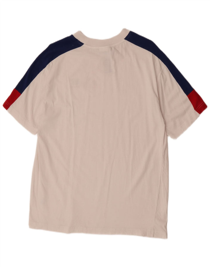Camiseta masculina New Balance Top médio branco colorblock algodão
