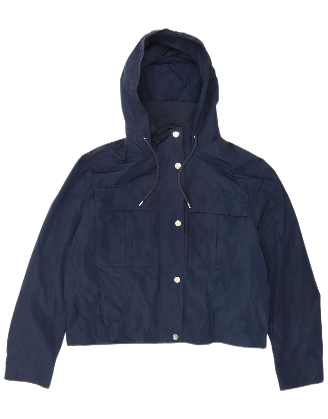 Jaqueta bomber feminina com capuz Marks & Spencer UK 12 azul marinho médio