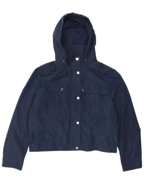 Jaqueta bomber feminina com capuz Marks & Spencer UK 12 azul marinho médio
