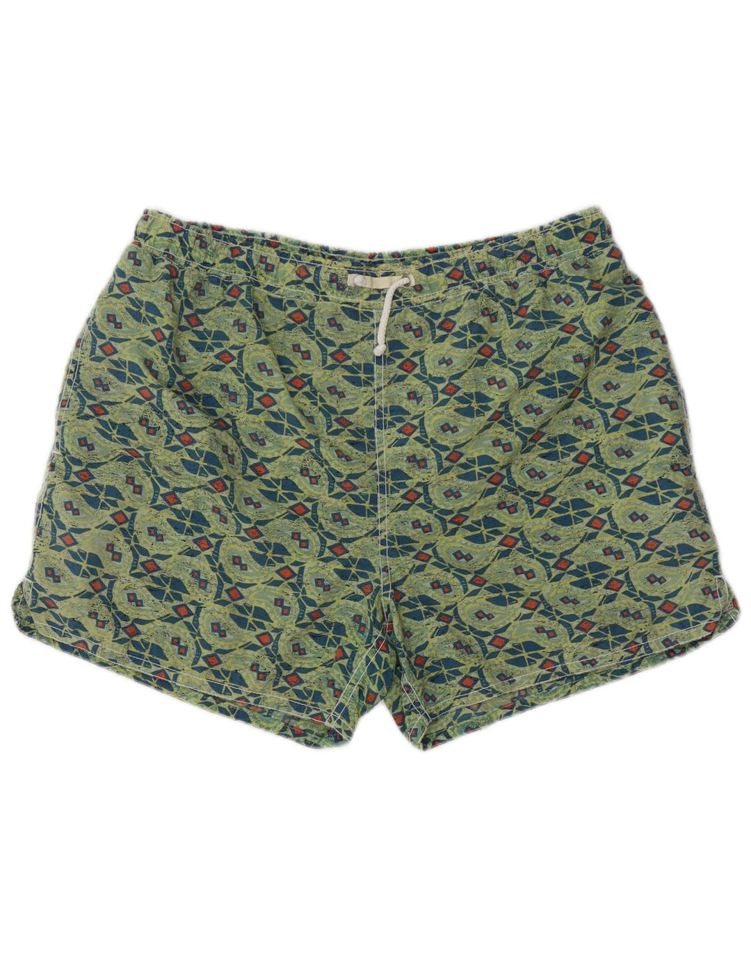 SANTO STEFANO Calção de banho masculino poliamida geométrica verde médio