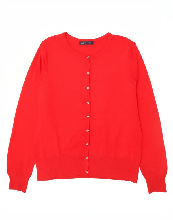 Suéter cardigã feminino Marks & Spencer UK 14 vermelho médio