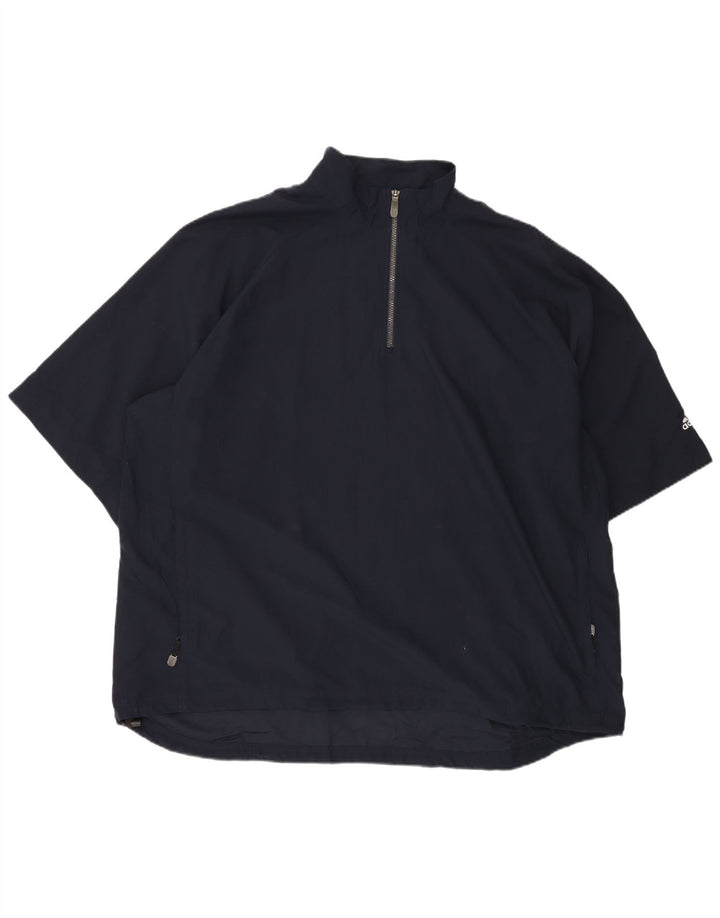 Adidas Mens Climacool Zip Neck Pullover Treino Top 2XL Azul Marinho Esportes