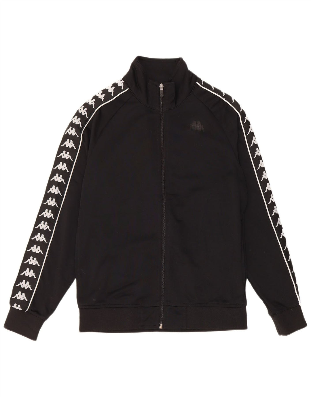 Kappa Mens Graphic Tracksuit Top Jacket Pequeno Poliéster Preto