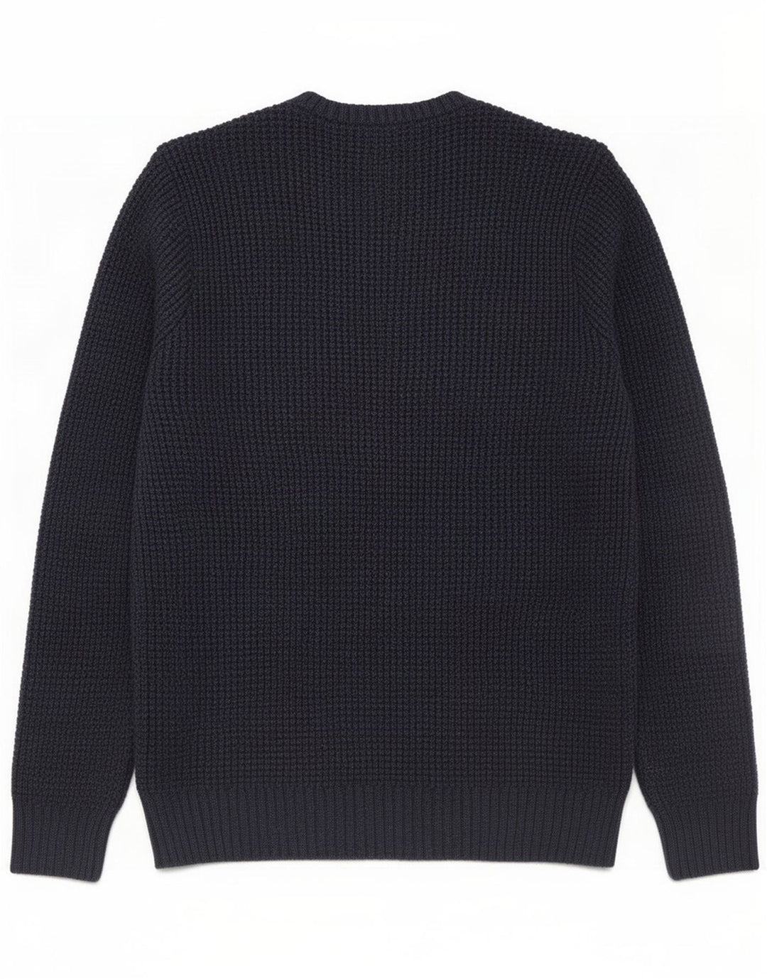 Suéter masculino Marks & Spencer com gola redonda, algodão azul marinho médio