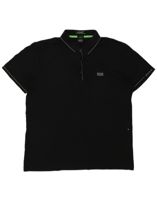 Camisa polo masculina Hugo Boss Slim Fit XL algodão preto