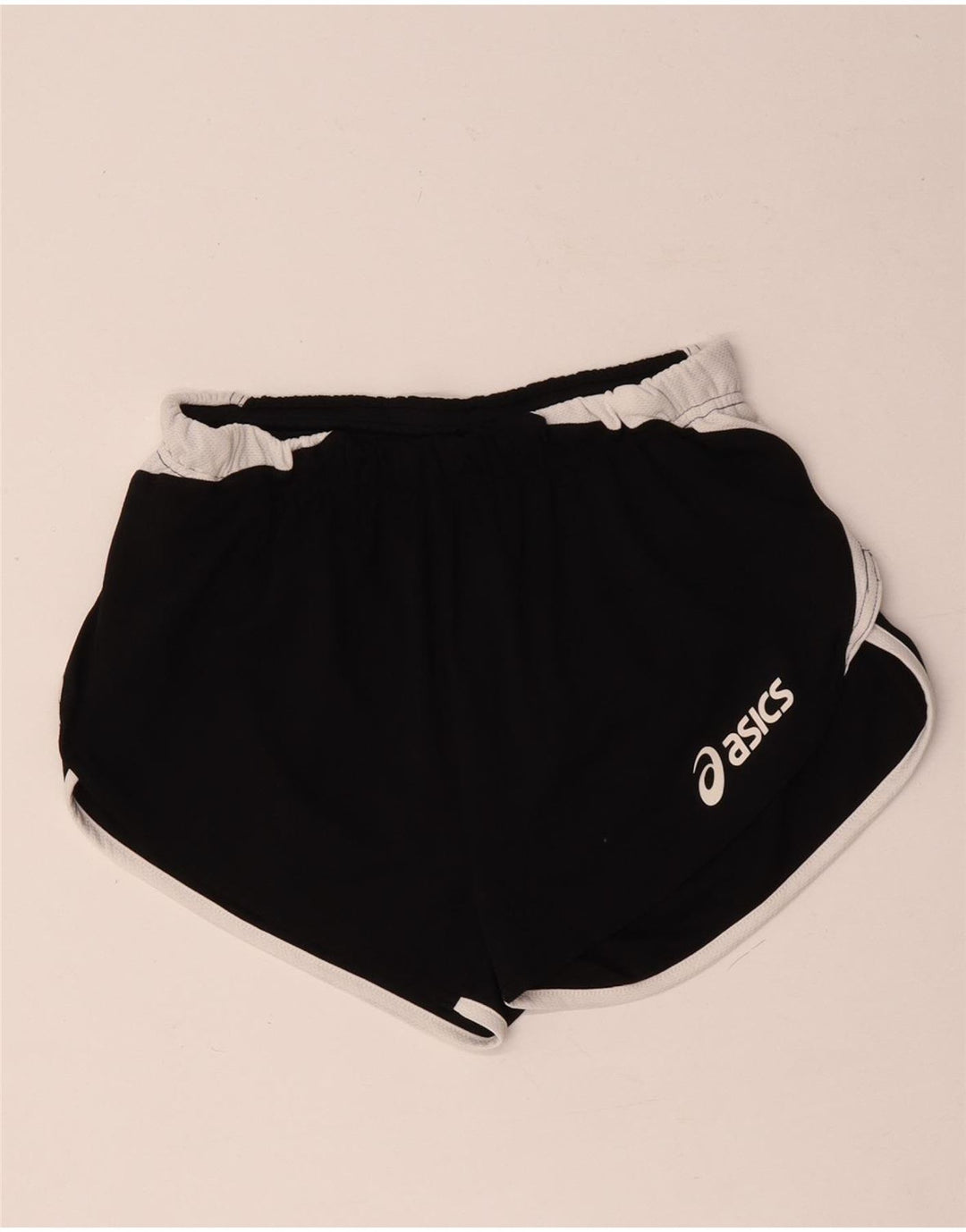 Shorts esportivos femininos Asics UK 10 pequeno poliéster colorblock preto