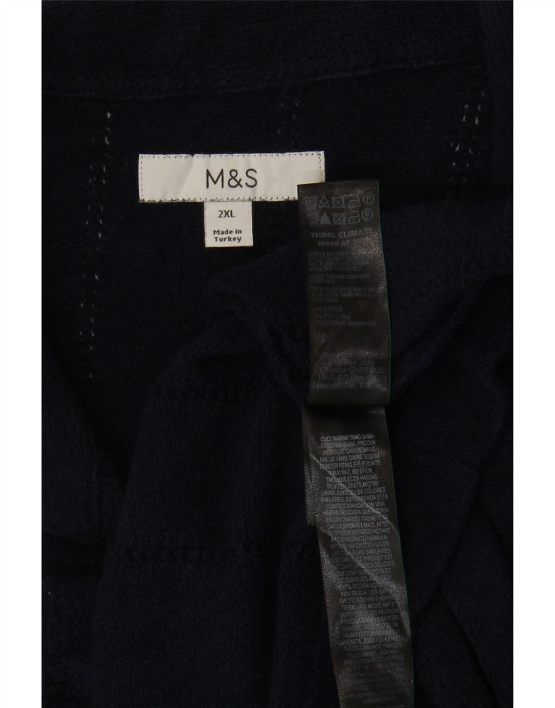 Camisa masculina de manga curta Marks & Spencer 2XL algodão azul marinho