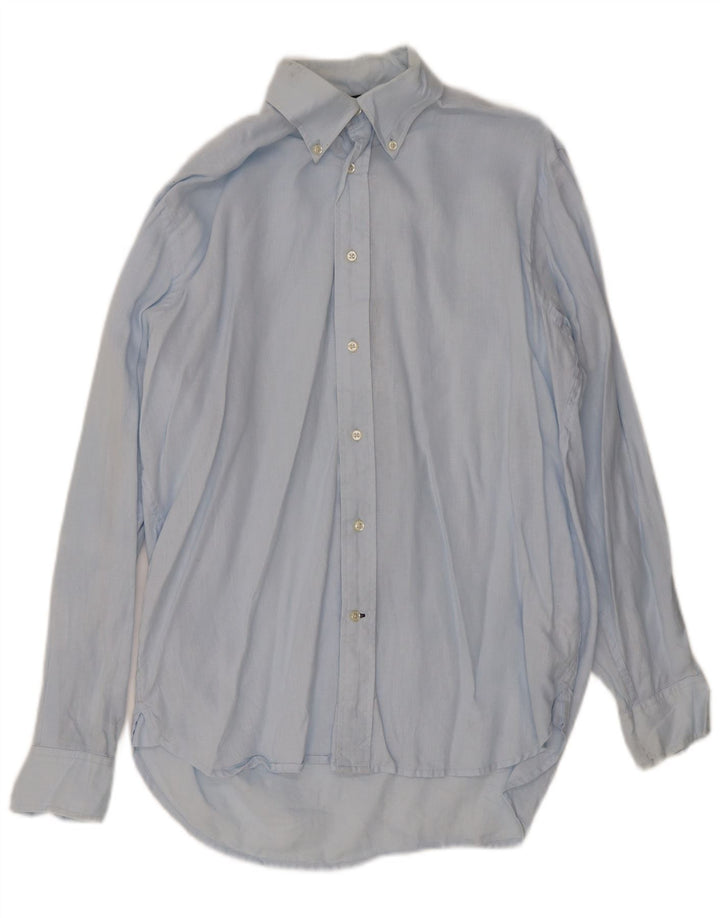 Camisa masculina Tommy Hilfiger pequena linho azul