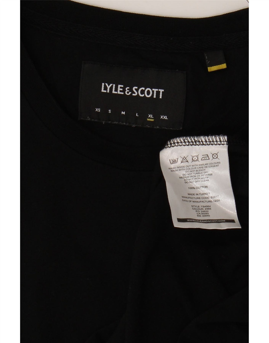 Camiseta masculina Lyle & Scott Top XL algodão preto