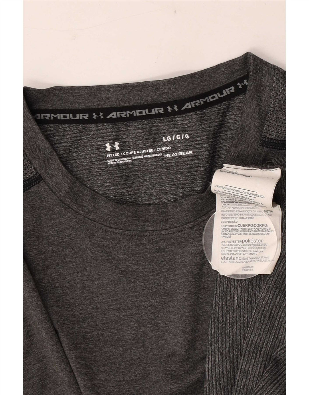 Camiseta masculina Under Armour Heat Gear grande poliéster cinza