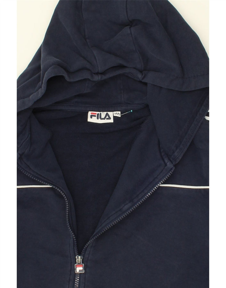 FILA Boys Zip Hoodie Sweater 13-14 Years Navy Blue Cotton Vintage Fila and Second-Hand Fila from Messina Hembry 