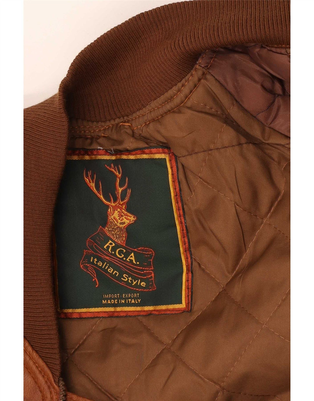 Jaqueta de couro masculina vintage UK 40 grande marrom