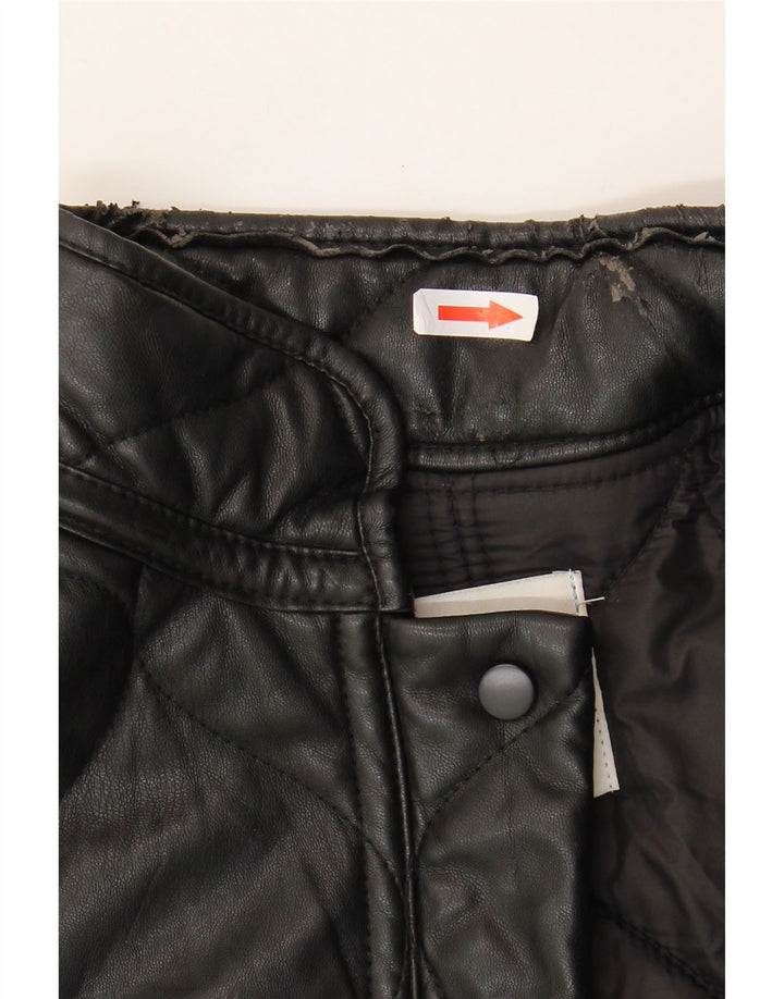 Jaqueta acolchoada superdimensionada feminina Zara UK 10 poliéster preto pequeno