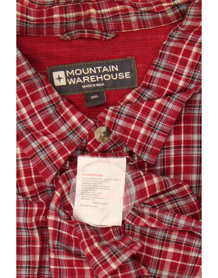 Camisa masculina de manga curta MOUNTAIN WAREHOUSE 3XL algodão xadrez vermelho