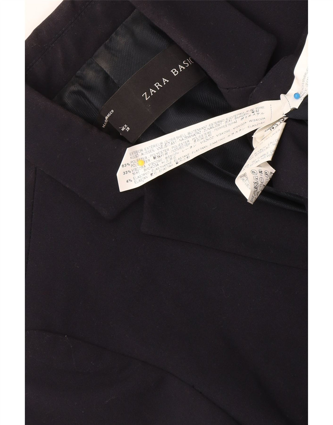 Jaqueta blazer feminina Zara com 1 botão Reino Unido 12 poliéster azul marinho médio
