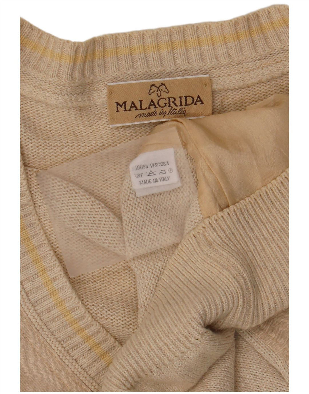 Suéter cardigã masculino Malagrida grande viscose bege