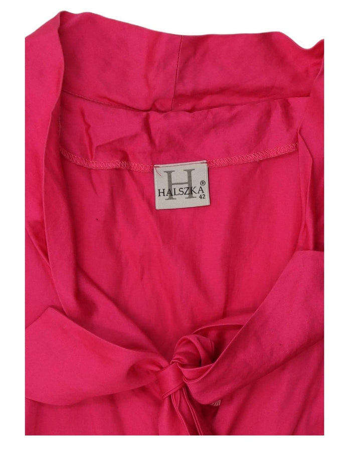 Blusa feminina VINTAGE com gravata frontal IT 42 rosa médio