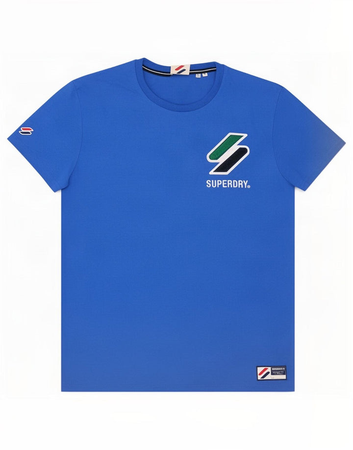 Superdry Camiseta masculina gráfica Top de algodão azul médio