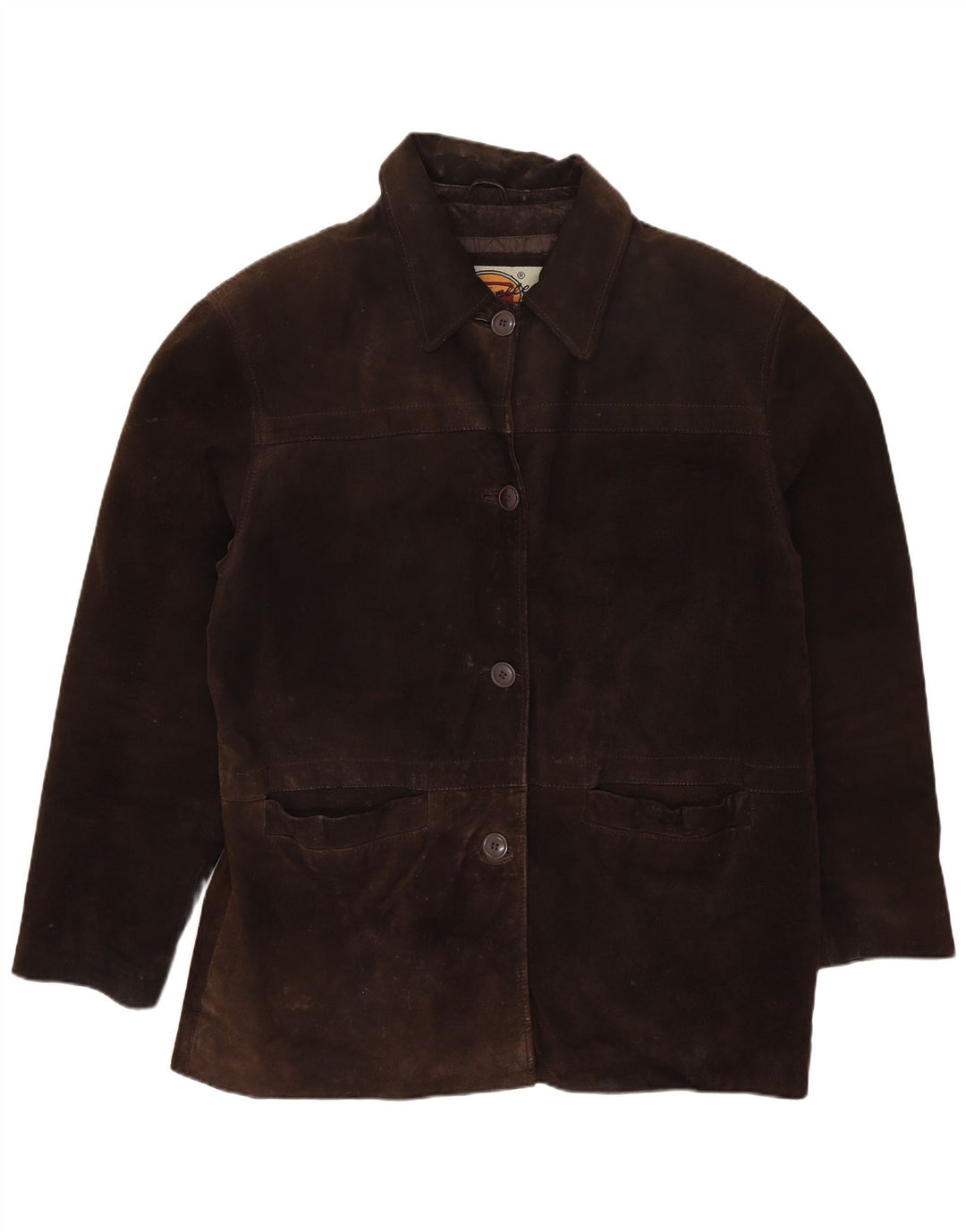 Jaqueta feminina de camurça grande Gapelle Reino Unido 10 couro marrom pequeno