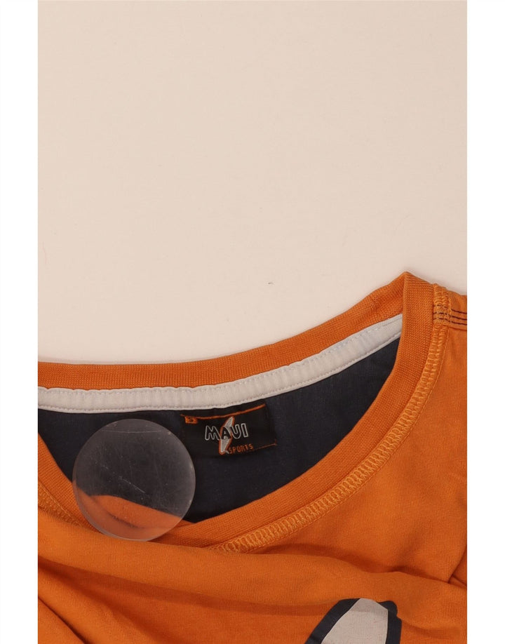 Camiseta feminina Maui and Sons com estampa gráfica Reino Unido 10 algodão laranja pequeno