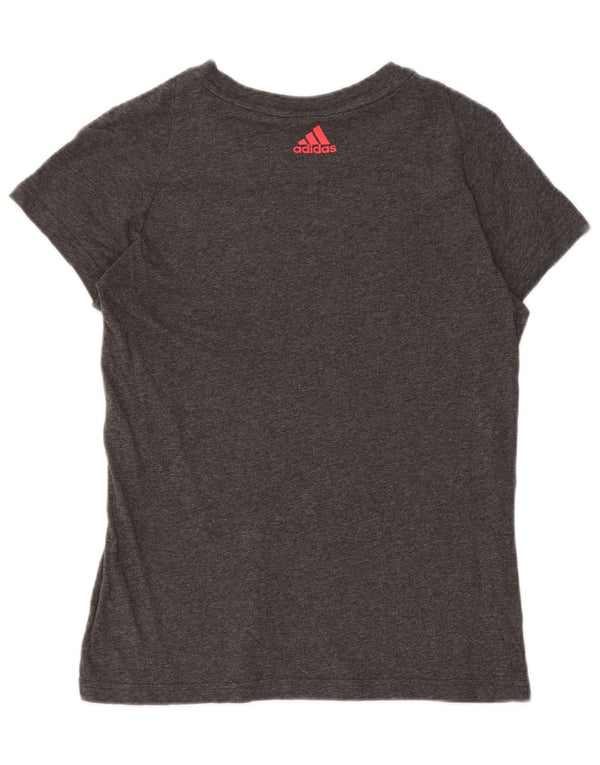 Adidas Camiseta Feminina Graphic Top UK 12/14 Cinza Médio Algodão