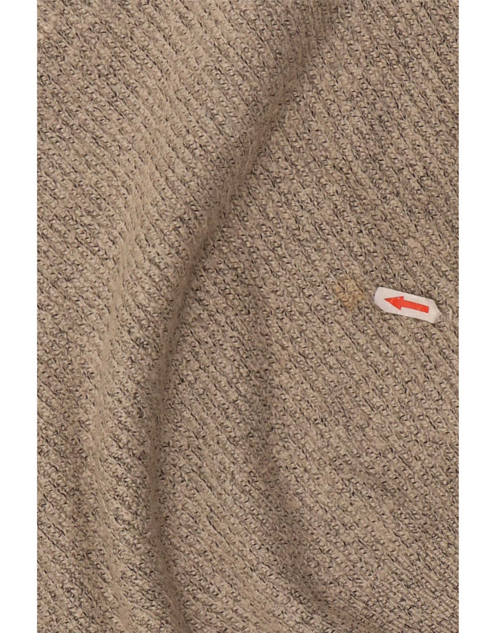 Suéter masculino Marks & Spencer com gola redonda, grande poliamida manchada cinza