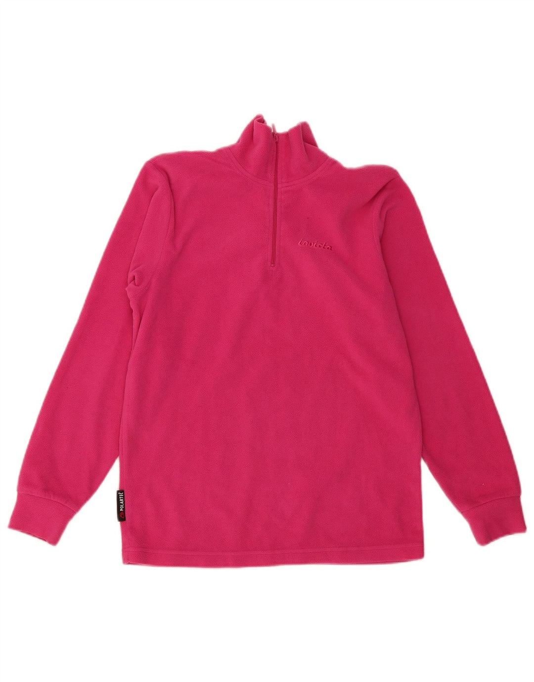 Suéter de lã feminino Invicta com zíper e gola UK 12 poliéster rosa médio
