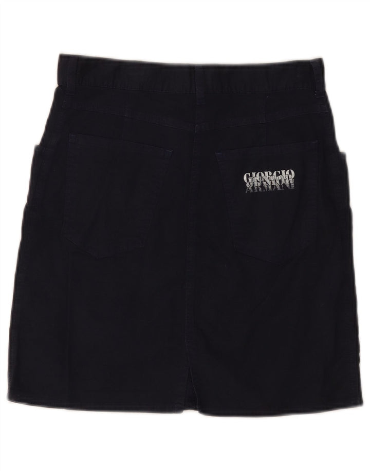 GIORGIO ARMANI Meninas Saia Lápis 11-12 Anos W26 Azul Marinho Algodão