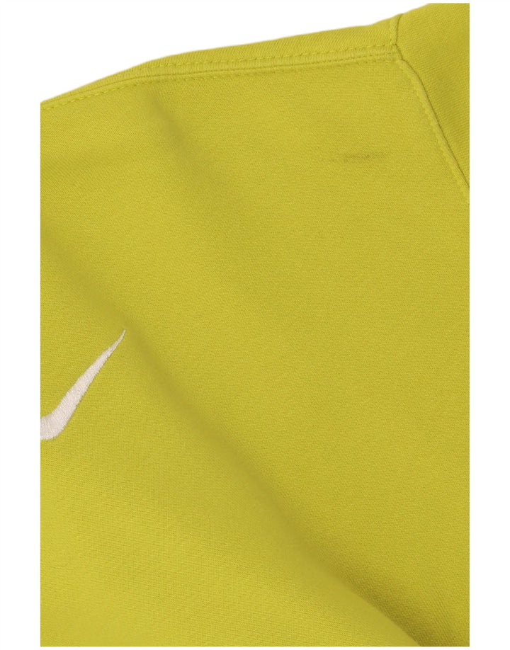 NIKE Womens Oversized Hoodie Jumper UK 6 XS Amarelo Algodão