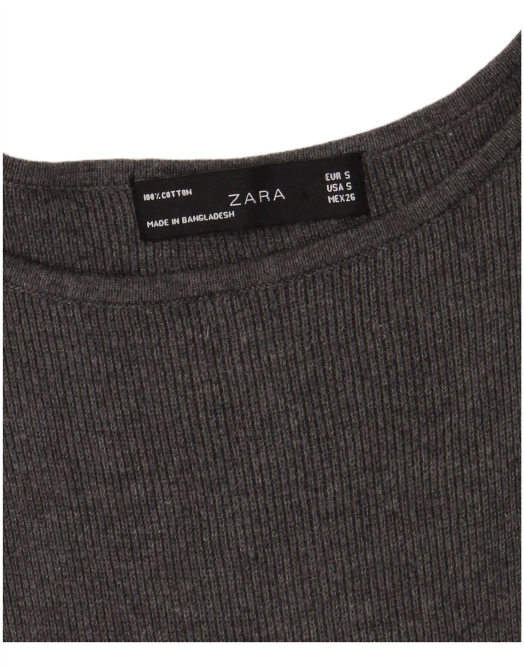 Vestido feminino Zara A-Line UK 8 pequeno algodão cinza