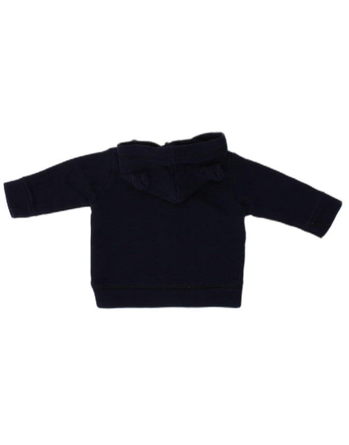 Suéter BENETTON bebê menino com capuz e zíper 0-3 meses algodão azul marinho