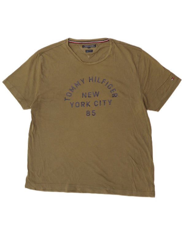 Tommy Hilfiger Mens Graphic T-Shirt Top XL Green Cotton