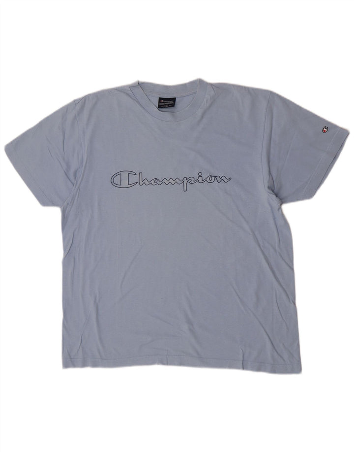 Camiseta masculina estampada Champion grande algodão azul