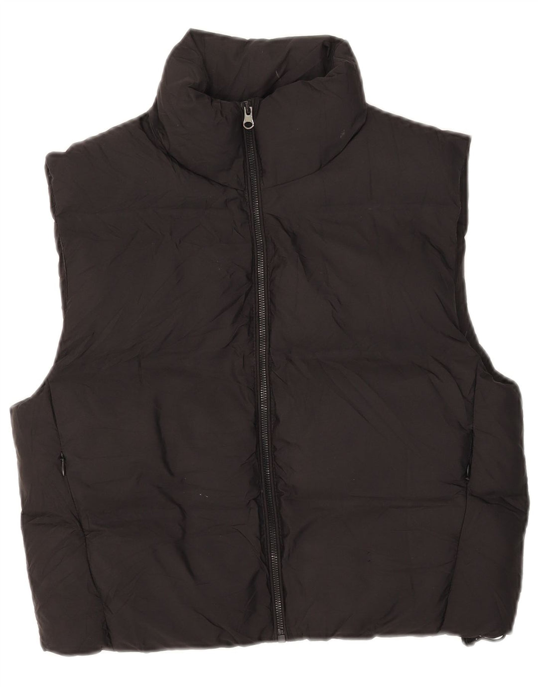 Colete acolchoado oversized feminino ZARA UK 6 XS preto poliéster