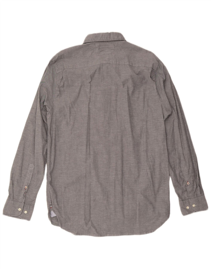 Camisa masculina Tommy Hilfiger Regular Fit grande algodão cinza