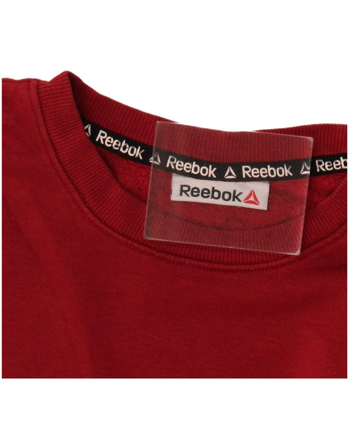 Reebok Mens Graphic Moletom Jumper Grande Borgonha
