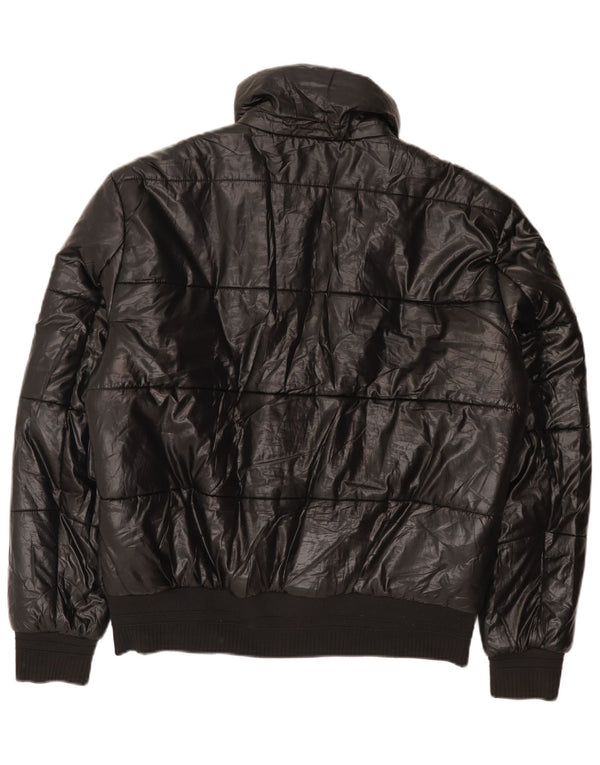 Jaqueta acolchoada masculina Zara UK 40 grande poliéster preto