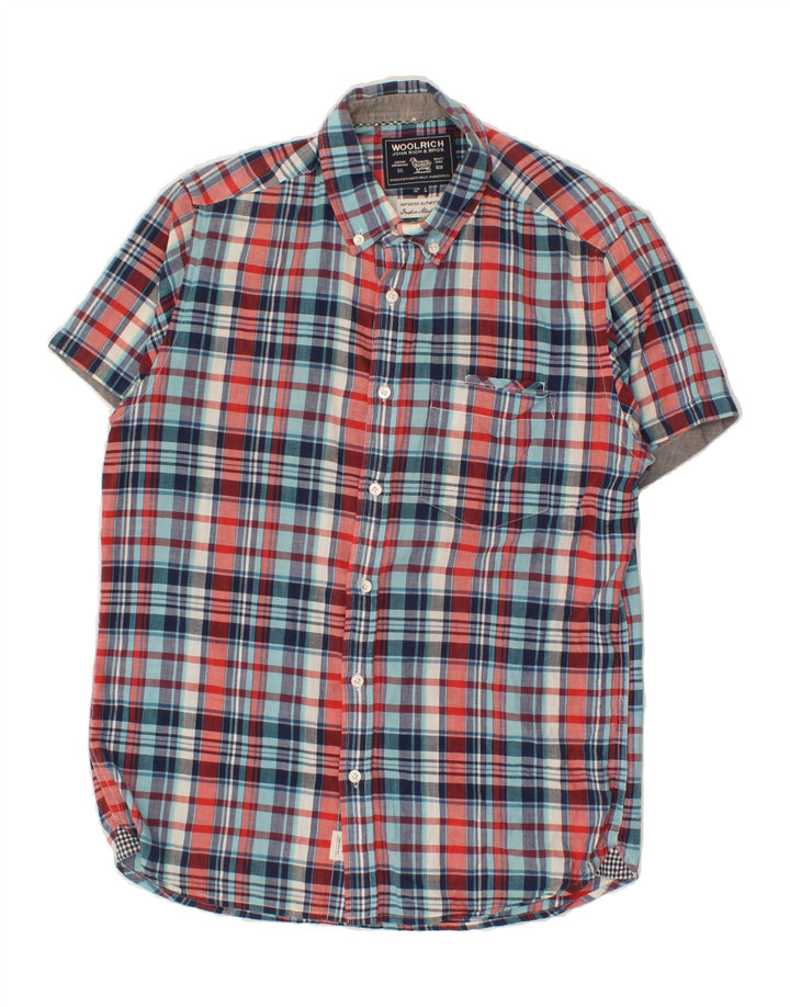 WOOLRICH Mens Short Sleeve Shirt Medium Multicoloured Check Cotton Vintage Woolrich and Second-Hand Woolrich from Messina Hembry 