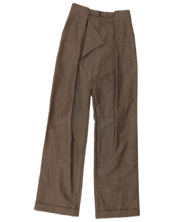 Calça feminina vintage cintura alta perna larga W27 L31 cinza