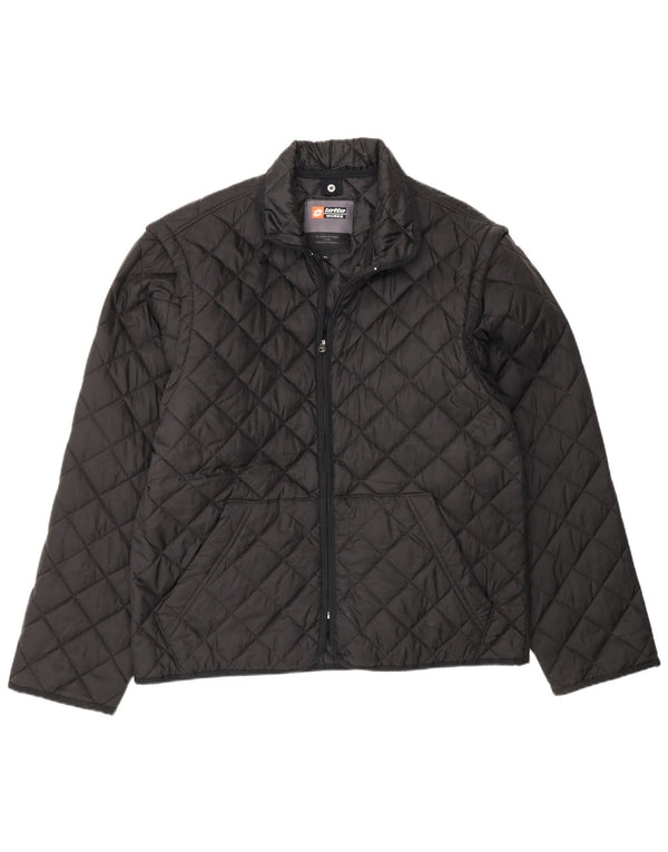 Jaqueta acolchoada masculina Lotto para trabalho de trabalho UK 42 XL poliamida preta