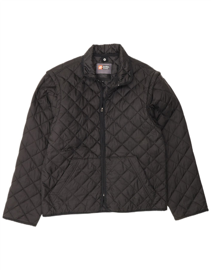 Jaqueta acolchoada masculina Lotto para trabalho de trabalho UK 42 XL poliamida preta