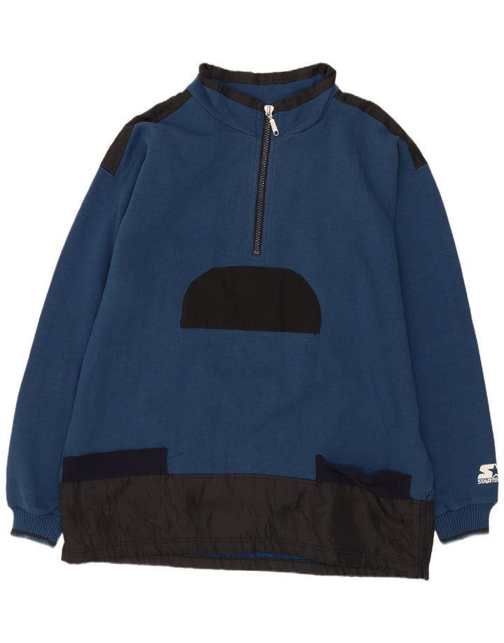 Suéter masculino Starter com zíper e gola XL azul colorblock poliéster