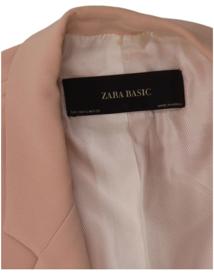 Zara Jaqueta Blazer Feminina Manga 3/4 Aberta Reino Unido 10 Pequena Rosa