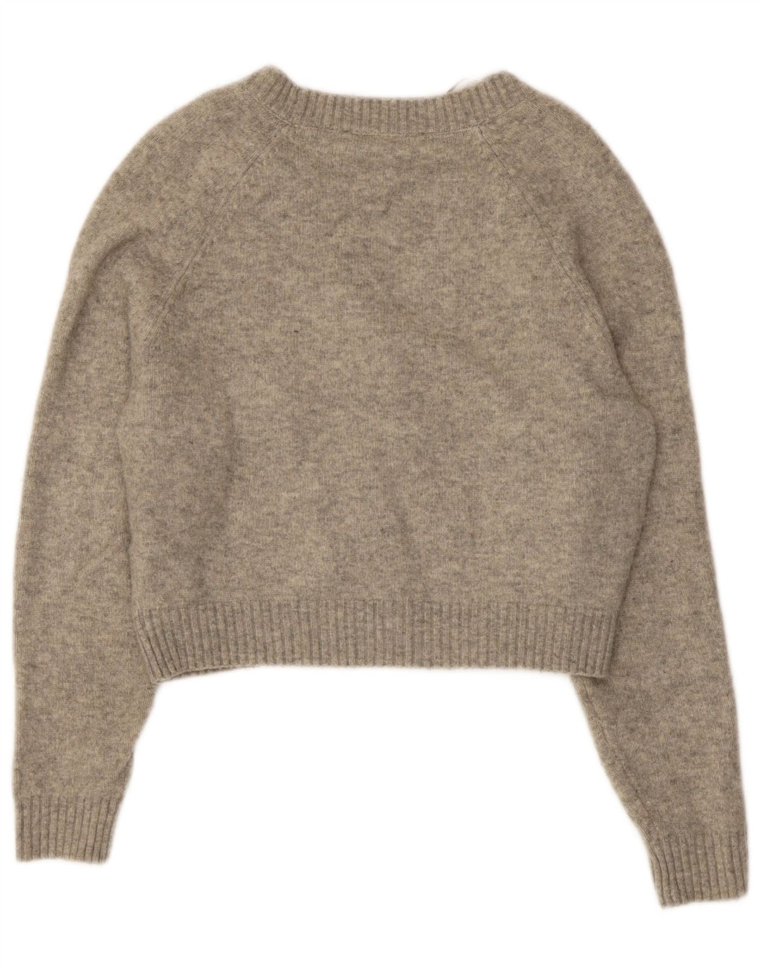 Suéter cardigã feminino Zara crop oversized Reino Unido 10 pequeno cinza manchado
