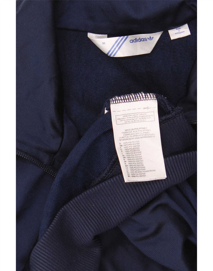 Adidas Womens Graphic Tracksuit Top Jacket EU 38 Médio Azul Marinho Poliéster