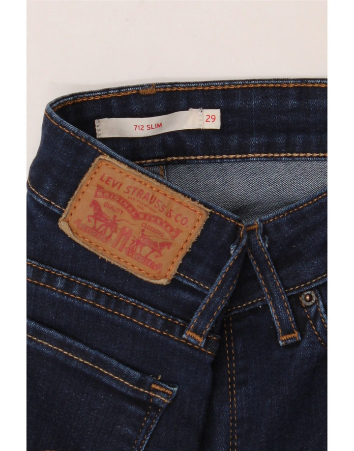 Calça jeans feminina LEVI'S 712 Slim W29 L31 azul marinho algodão