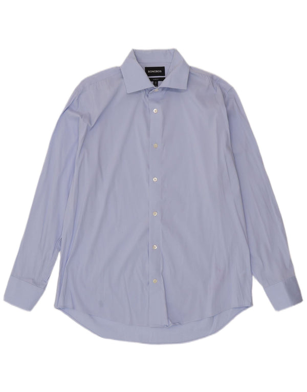 BONOBOS Camisa masculina sob medida tamanho 16 grande algodão azul