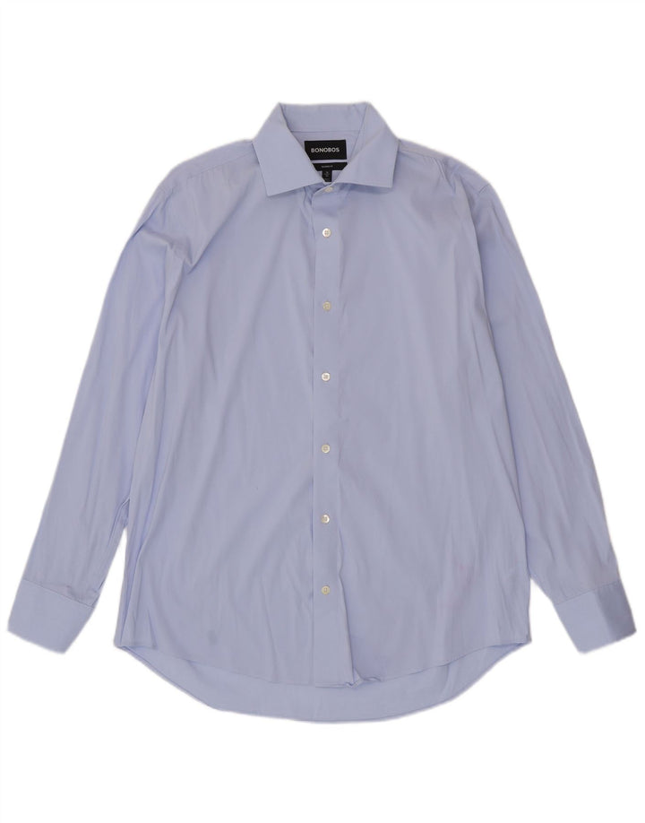 BONOBOS Camisa masculina sob medida tamanho 16 grande algodão azul