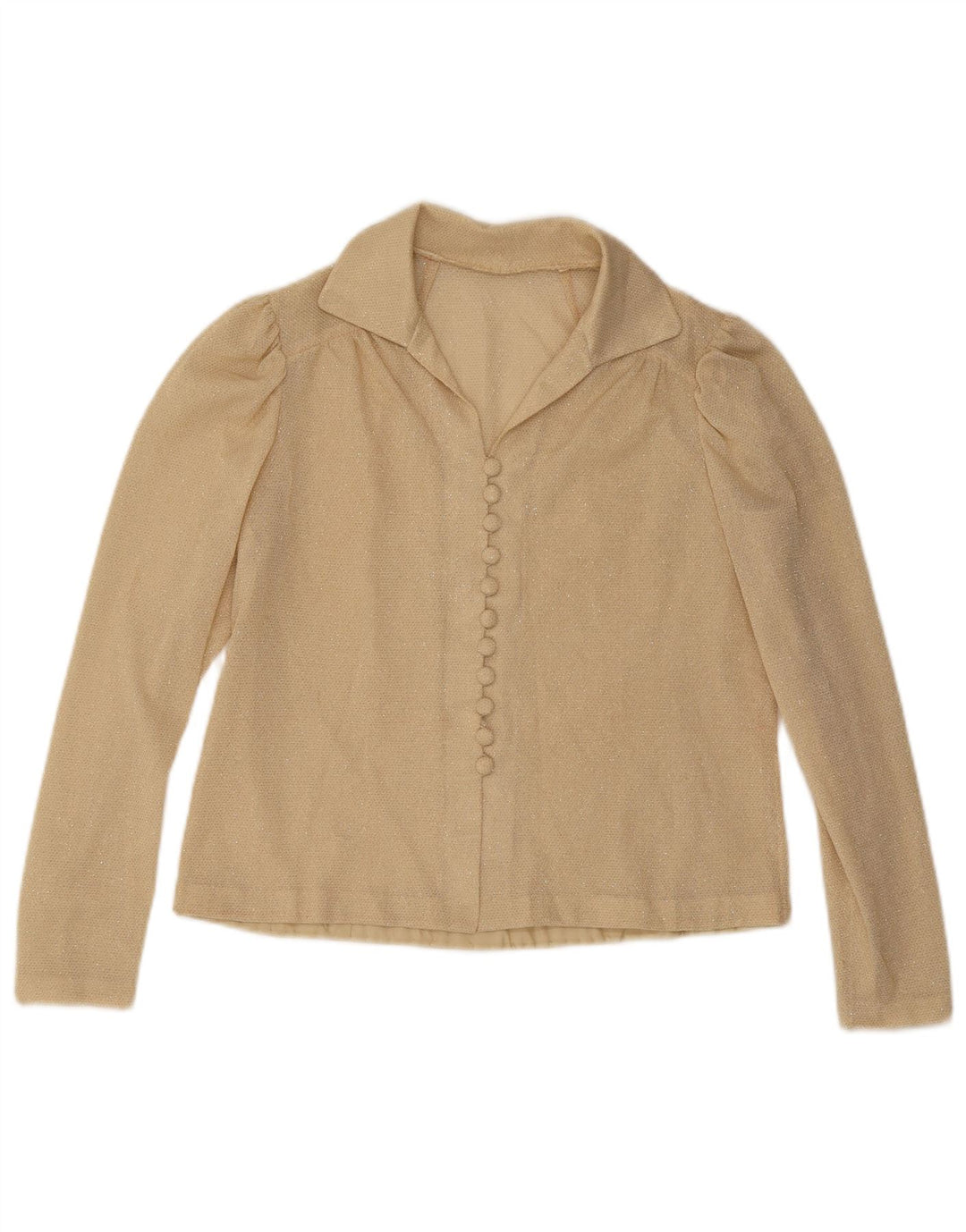 Blusa feminina vintage UK 14 bege médio